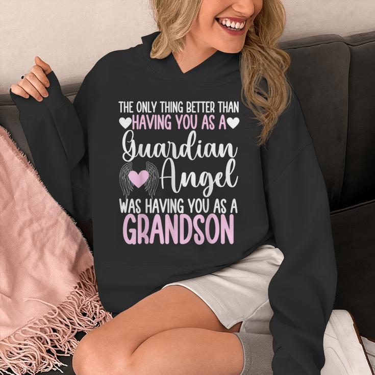 Guardian Angel Memorial In Memory Of Grandson For Grandma Unisex Hoodie Guardian Angel Memorial In Memory Of Grandson For Grandma Unisex Hoodie