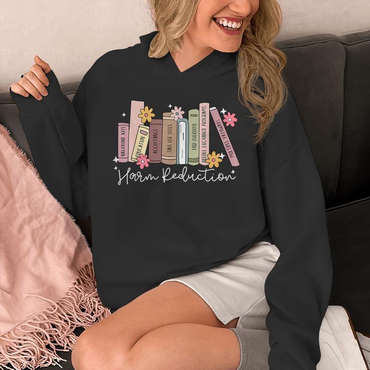 Harm Reduction Floral Book Overdose Awareness Nurse Unisex Hoodie