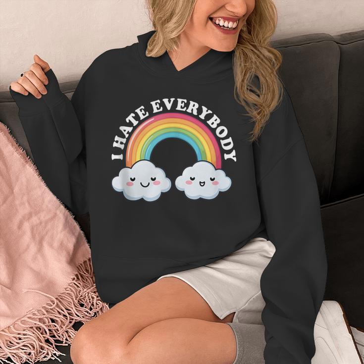 I Hate Everybody Rainbow Sarcastic Grumpy Introvert Unisex Hoodie I Hate Everybody Rainbow Sarcastic Grumpy Introvert Unisex Hoodie