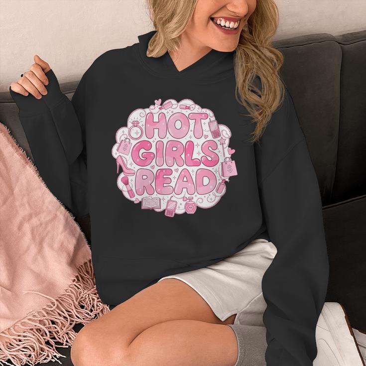 Hot Girls Read Pink Aesthetic Book Lover Reading Unisex Hoodie