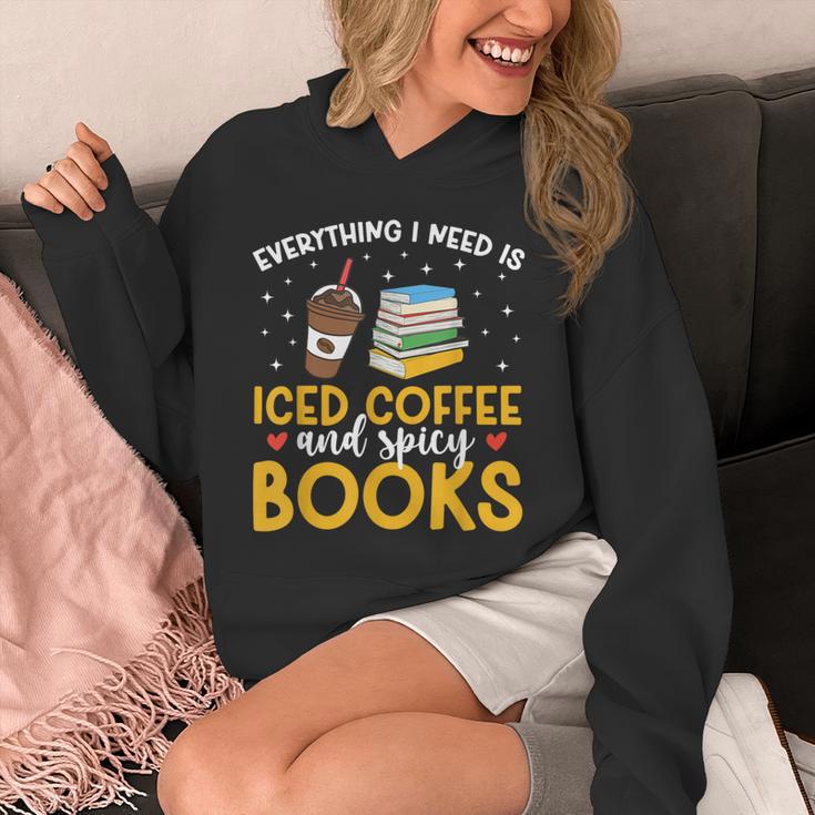 Iced Coffee And Spicy Books Iced Coffee Lover Cold Brew Unisex Hoodie