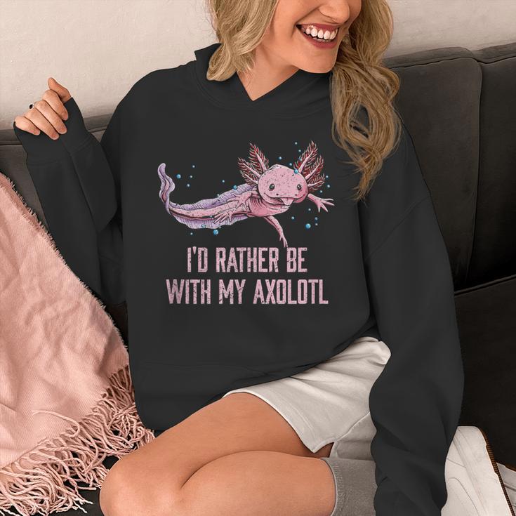 Id Rather Be With My Axolotl Salamander Introvert Unisex Hoodie
