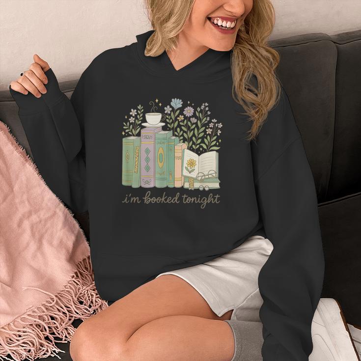 I'm Booked Tonight Cozy Floral Book Lover Graphic Unisex Hoodie I'm Booked Tonight Cozy Floral Book Lover Graphic Unisex Hoodie