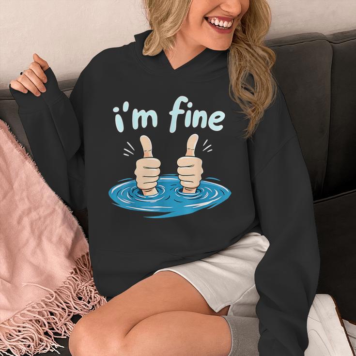 I'm Fine Drowning Thumbs Up Introvert Meme Humor Unisex Hoodie