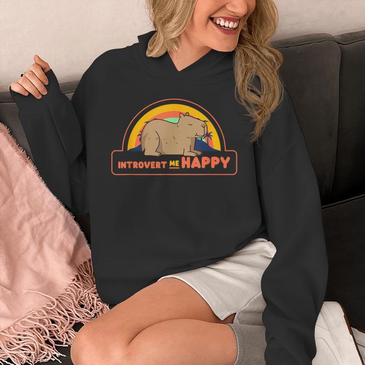 Introvert Me Happy Retro Sunset Capybara Tee Unisex Hoodie Introvert Me Happy Retro Sunset Capybara Tee Unisex Hoodie
