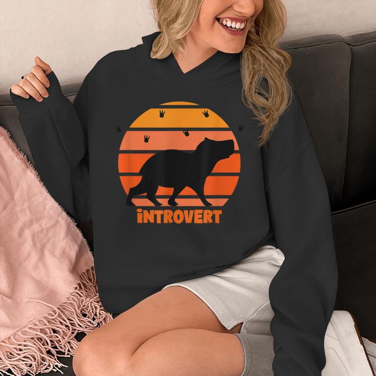 Introvert Retro Sunset Capybara Tee Unisex Hoodie