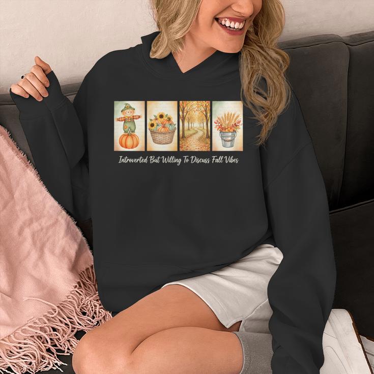 Introverted But Willing To Discuss Fall Vibes Autumn Pumpkin Unisex Hoodie