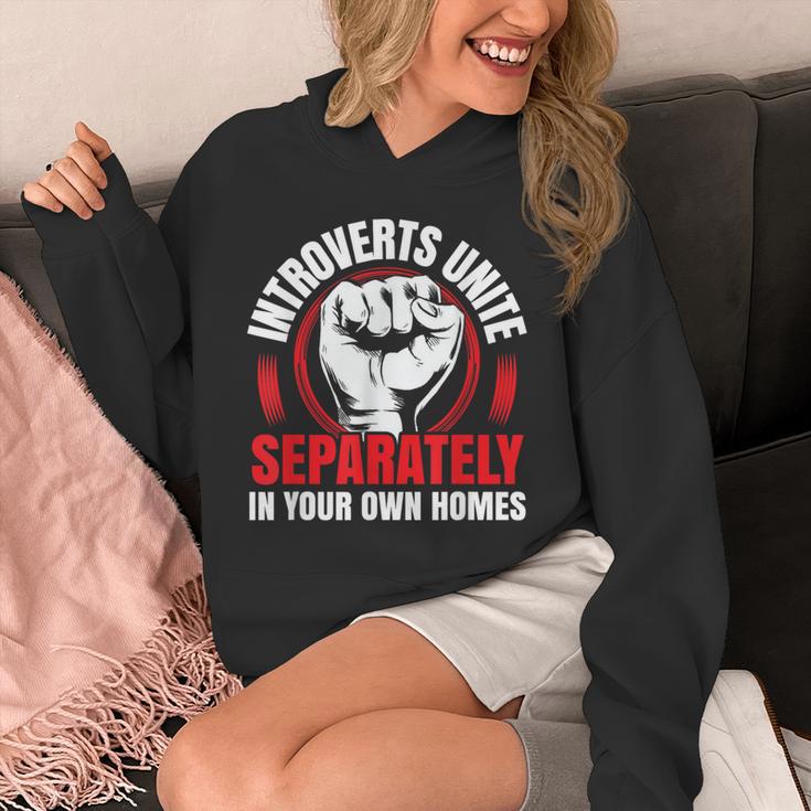 Introverts Unite Separately In Your Own Homes Saying Unisex Hoodie Introverts Unite Separately In Your Own Homes Saying Unisex Hoodie