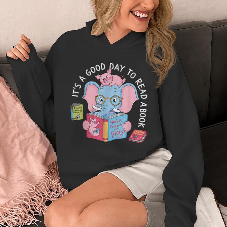 Its A Good Day To Read A Book Cute Elephant And Pig Edition Unisex Hoodie Its A Good Day To Read A Book Cute Elephant And Pig Edition Unisex Hoodie