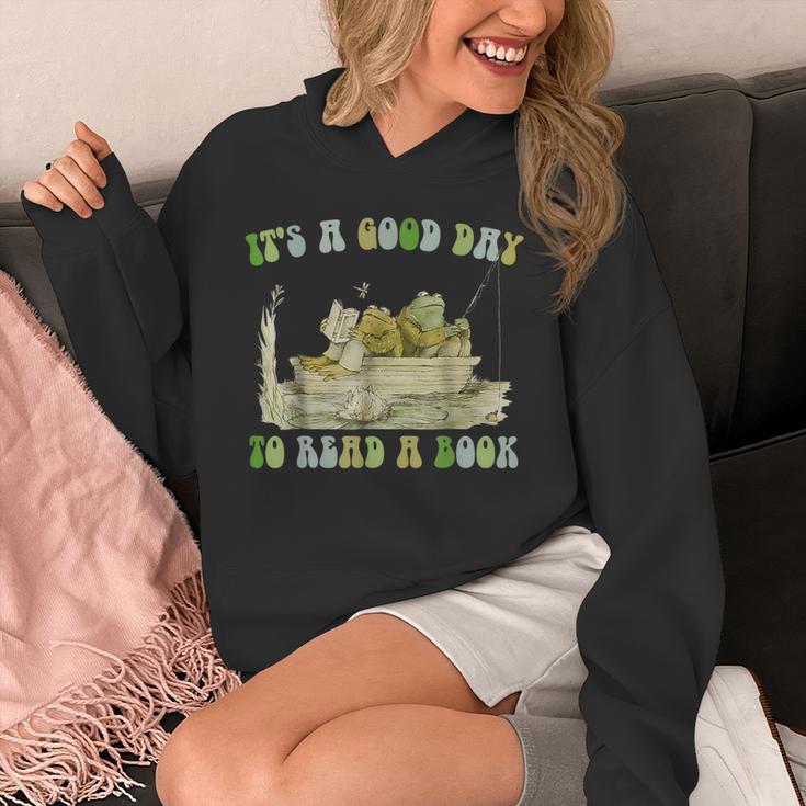 It's A Good Day To Read A Book Shirt Frog Reading Book Unisex Hoodie