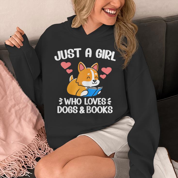 Just A Girl Who Loves Dogs And Books Reading Dog Puppy Lover Unisex Hoodie