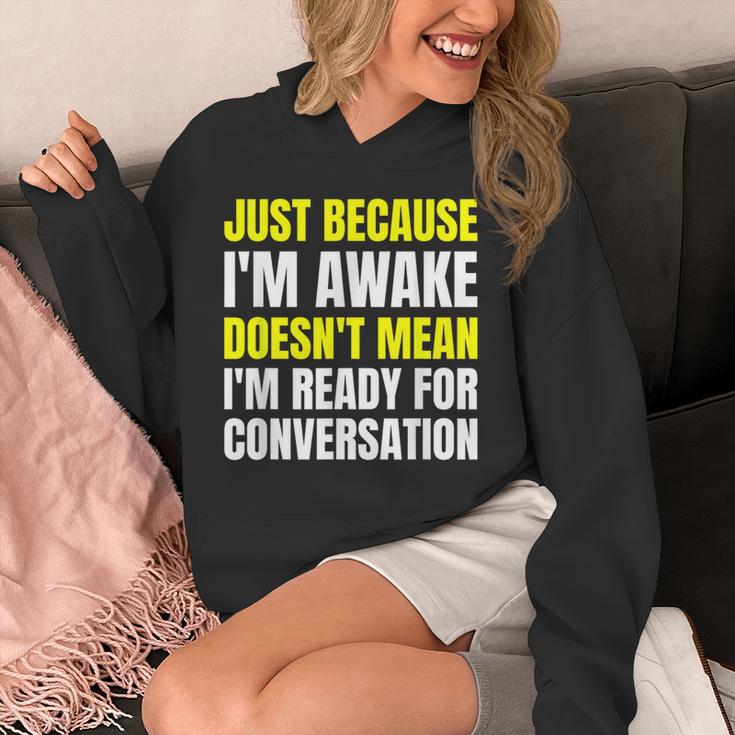 Just Because I'm Awake No Morning Person Introvert Witty Unisex Hoodie Just Because I'm Awake No Morning Person Introvert Witty Unisex Hoodie