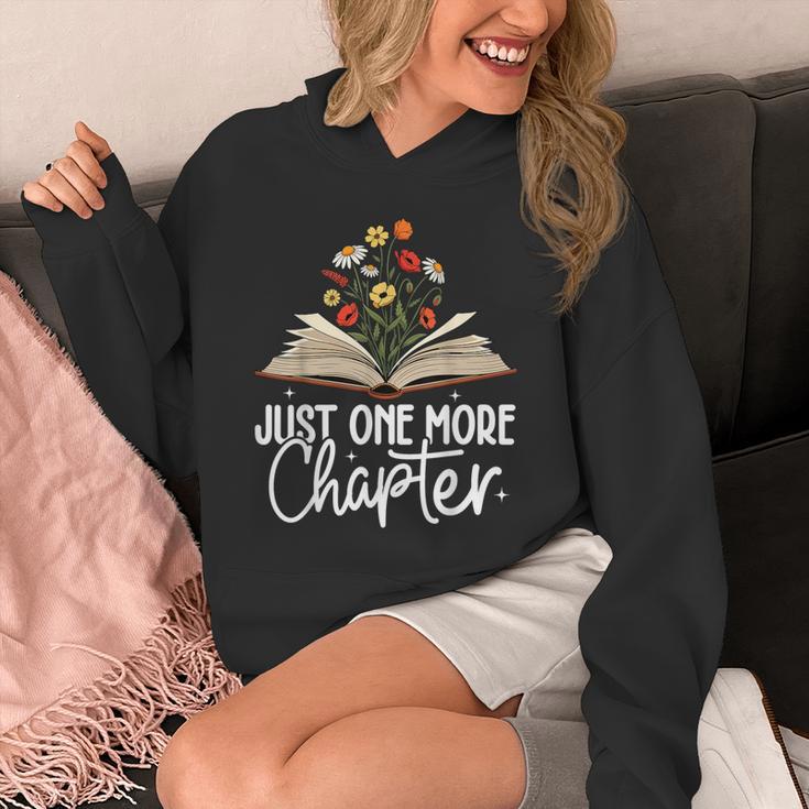 Just One More Chapter Floral Book Reading Girl Bookworm Unisex Hoodie