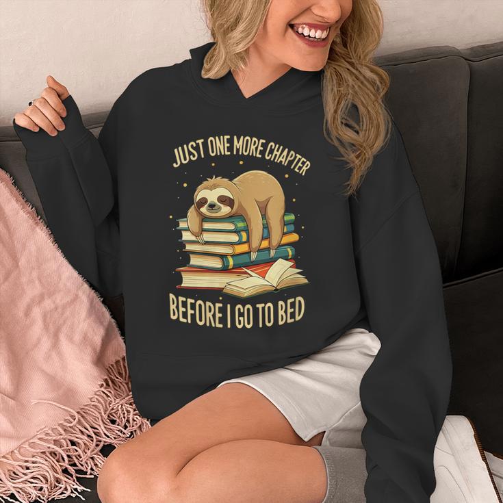 Just One More Chapter Sloth Sleeping On Books Reading Unisex Hoodie