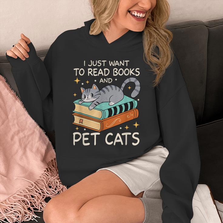 I Just Want To Read Books And Pet Cats Bookish Bookworm Unisex Hoodie I Just Want To Read Books And Pet Cats Bookish Bookworm Unisex Hoodie