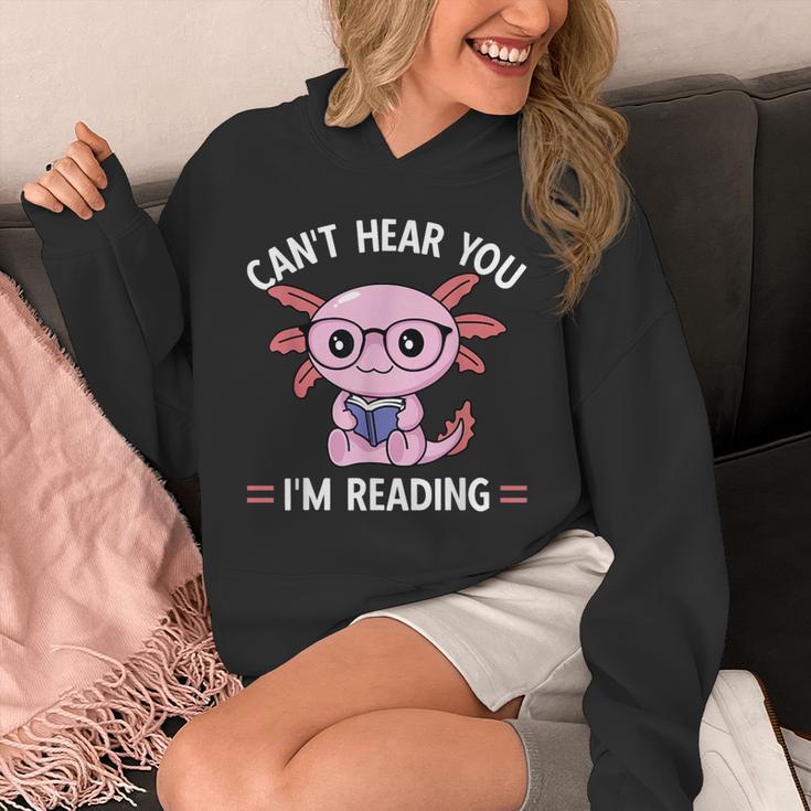 Kawaii Axolotl Can't Hear You I'm Reading Book Lover Unisex Hoodie