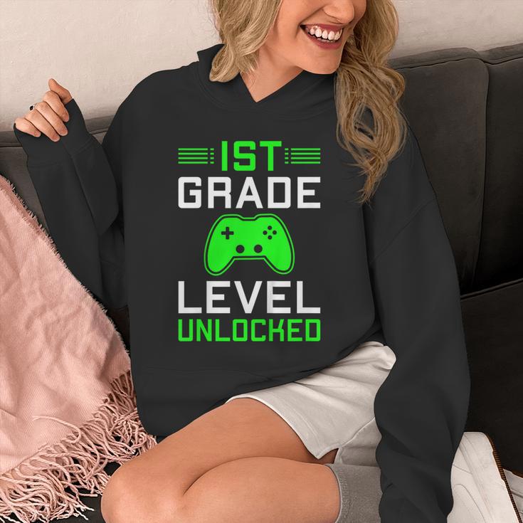 Kids 1st Grade Level Unlocked Back To School Gamer Graduation Unisex Hoodie