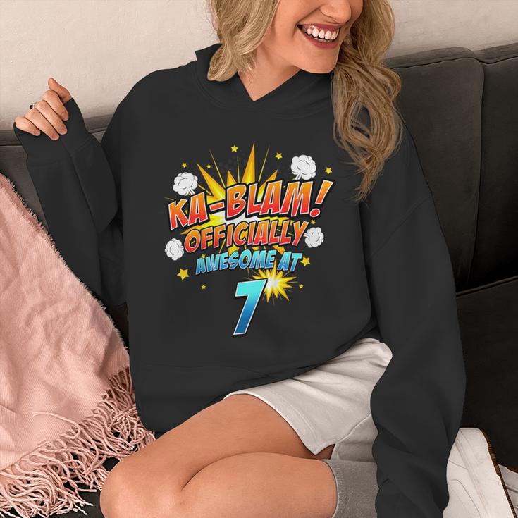 Kids Ka-Blam 7 Year Old Boys 7th Birthday Comic Book Super Hero Unisex Hoodie
