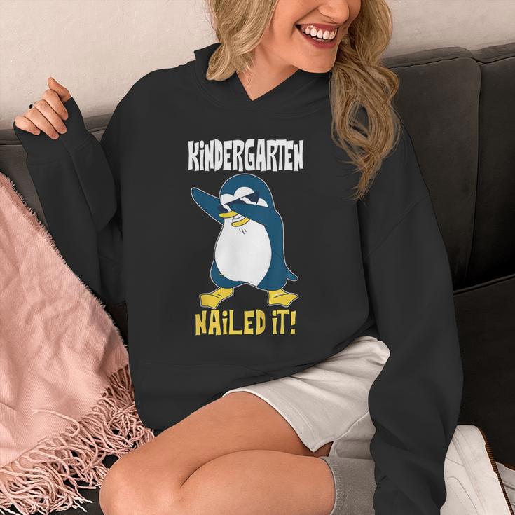 Kids Kindergarten Dabbing Penguin Nailed It Graduation Class 2021 Unisex Hoodie