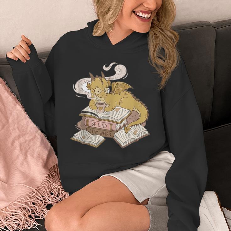 Be Kind Stay Weird Read Books Cute Dragon Unisex Hoodie