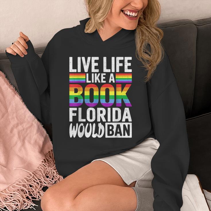 LGBTQ Quote Live Life Like A Banned Rainbow Book Unisex Hoodie LGBTQ Quote Live Life Like A Banned Rainbow Book Unisex Hoodie