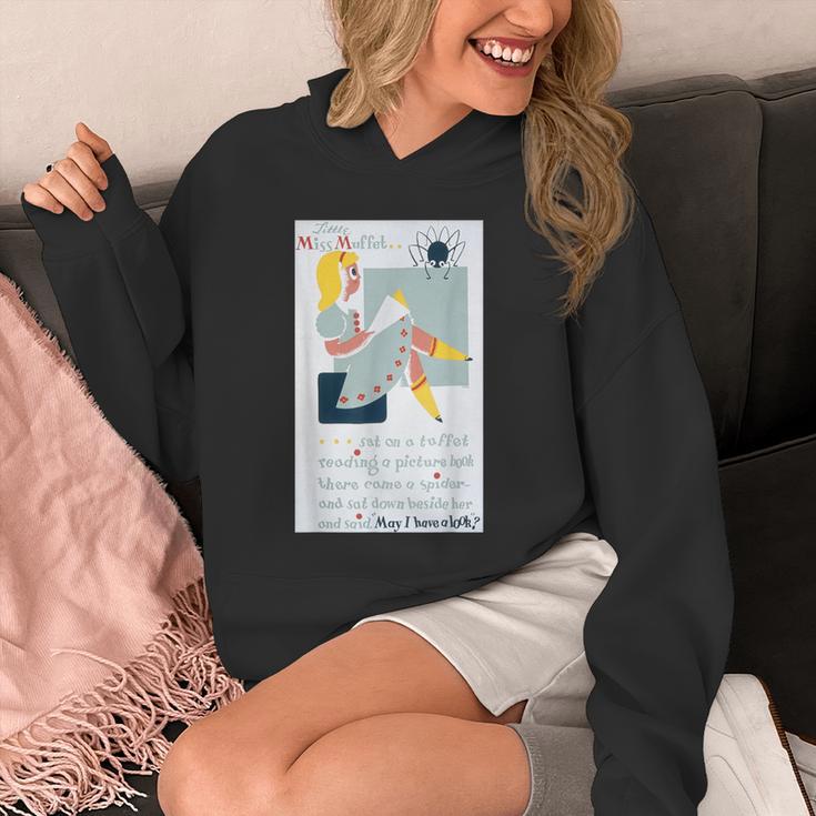 Little Miss Muffet Reading a Picture Book Unisex Hoodie