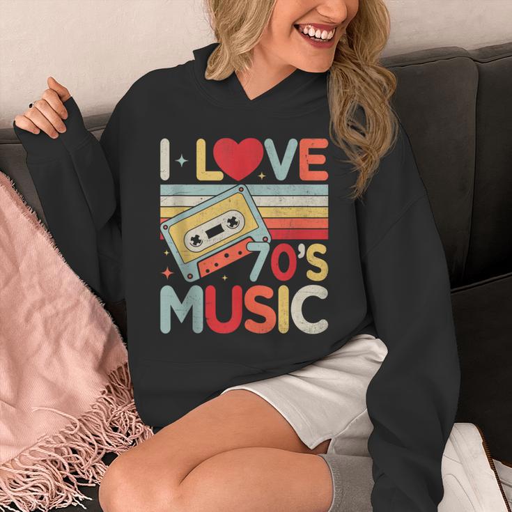 I Love 70's Music Retro Style Nostalgia Cassette 1970s Party Unisex Hoodie