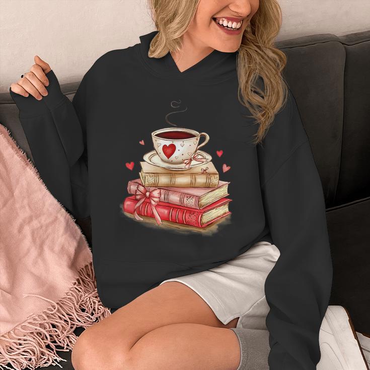 Love Book Coffee Heart Coquette Bow Valentines Day Unisex Hoodie
