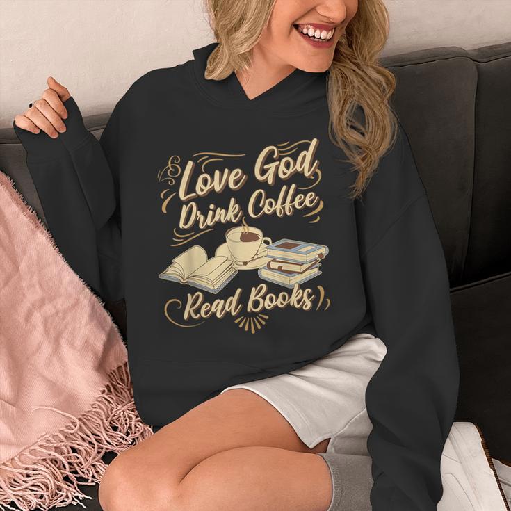 Love God Drink Coffee Read Books Christian Tee Unisex Hoodie Love God Drink Coffee Read Books Christian Tee Unisex Hoodie