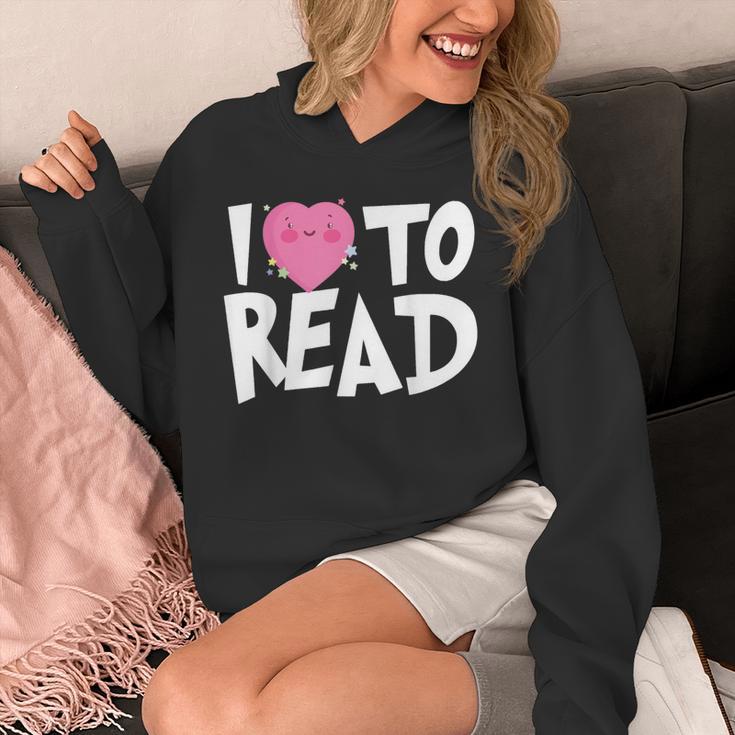 I LOVE TO READ Reading Books Bookworm Library Day Novelty Unisex Hoodie