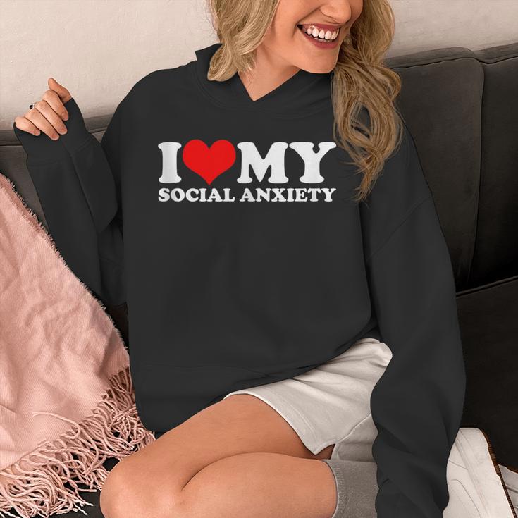 I Love My Social Anxiety Heart Humor Introvert Statement Unisex Hoodie