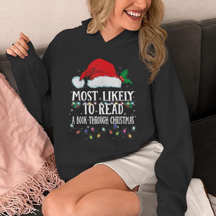 Matching Christmas PJS Most Likely To Read A Book Unisex Hoodie