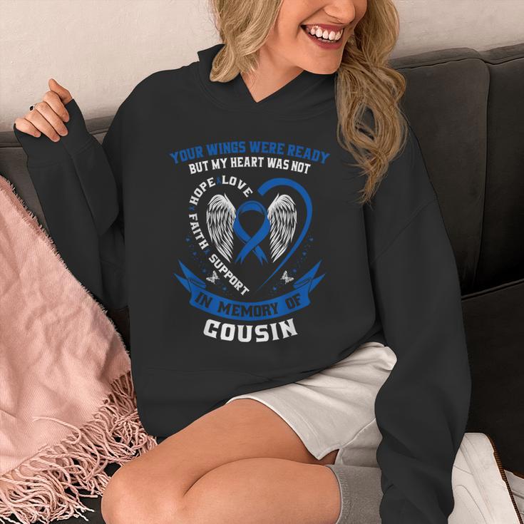 In Memory Of Cousin Colon Cancer Awareness Uplifting Unisex Hoodie In Memory Of Cousin Colon Cancer Awareness Uplifting Unisex Hoodie