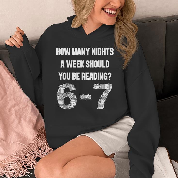 How Many Nights A Week Reading 6-7 67 Teacher Student Books Unisex Hoodie