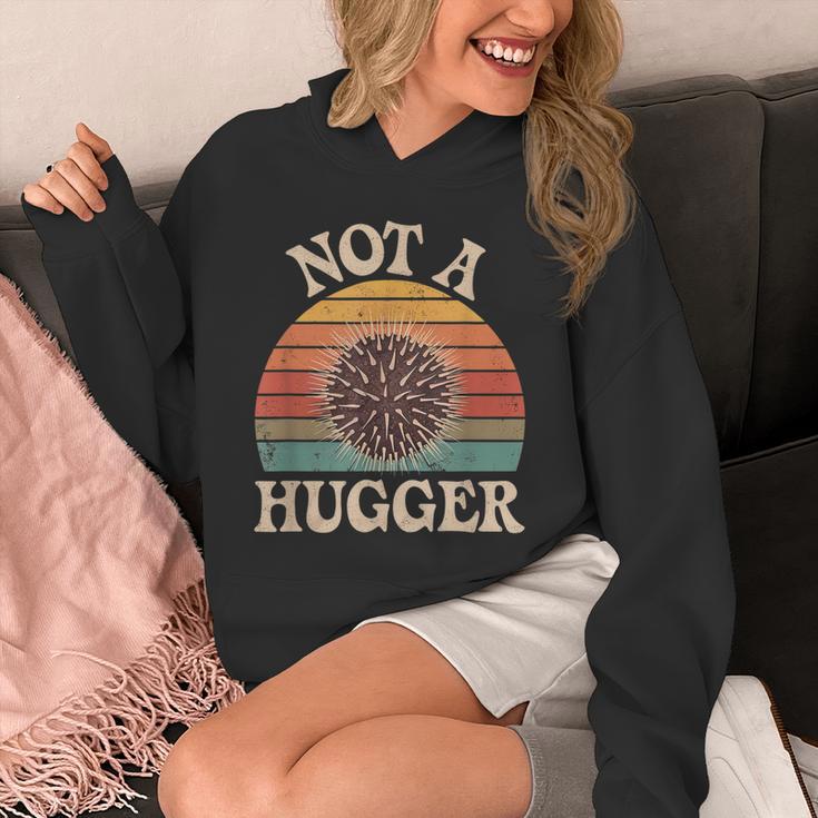 Not A Hugger Retro Sea Urchin Sarcastic Introvert Unisex Hoodie