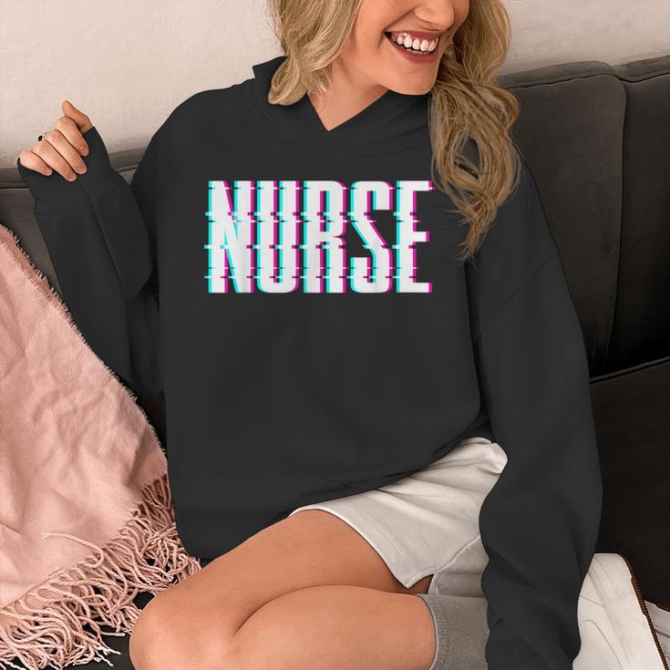Nurse Glitch Aesthetic Graduation Nurse Glitch Graphic Art Unisex Hoodie