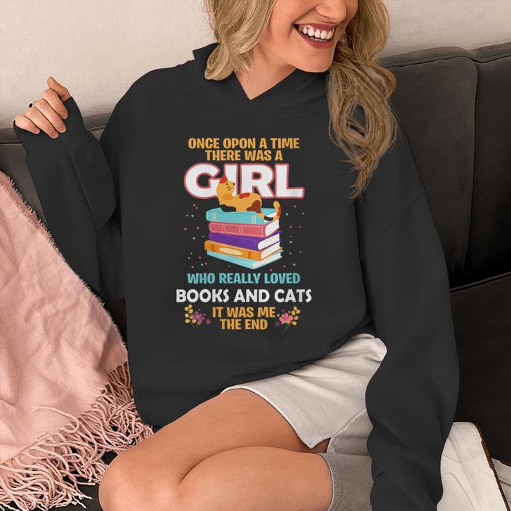 Once Upon A Time There Was A Girl Who Loves Books And Cats Unisex Hoodie Once Upon A Time There Was A Girl Who Loves Books And Cats Unisex Hoodie