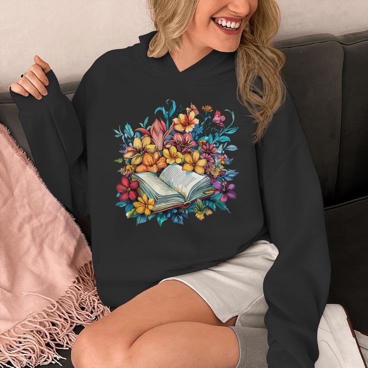 Open Book With Colorful Floral Reading Magic Unisex Hoodie Open Book With Colorful Floral Reading Magic Unisex Hoodie