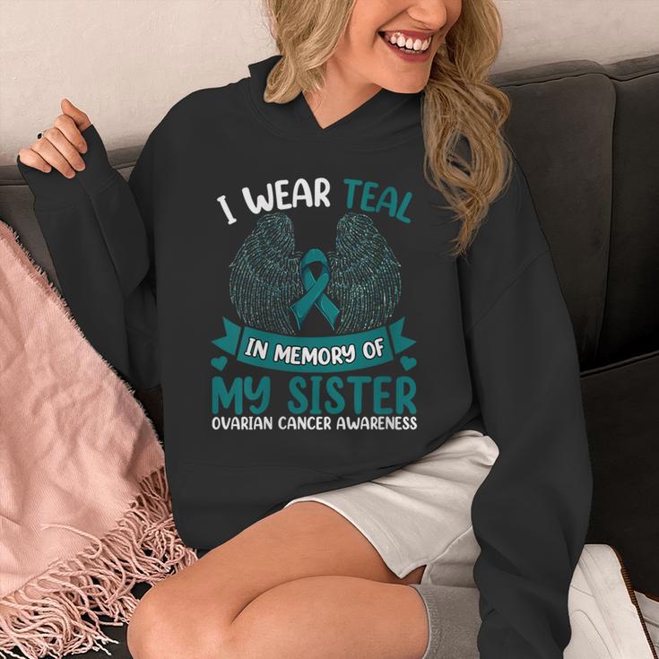 Ovarian Cancer Shirt I Wear Teal In Memory Of My Sister Unisex Hoodie Ovarian Cancer Shirt I Wear Teal In Memory Of My Sister Unisex Hoodie