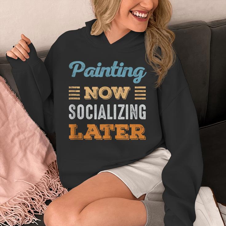 Painting Now Minimal Socializing Introvert Vintage Unisex Hoodie Painting Now Minimal Socializing Introvert Vintage Unisex Hoodie