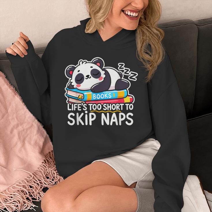 Panda Napping On Books Life’s Too Short To Skip Naps Unisex Hoodie
