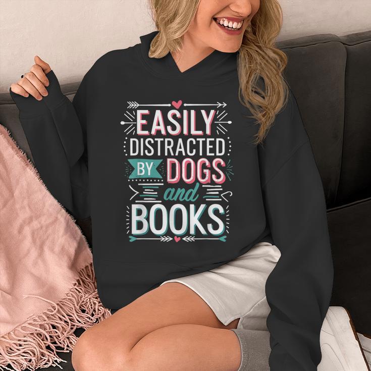 Pet Lover Easily Distracted By Dogs And Books Joke Men Unisex Hoodie