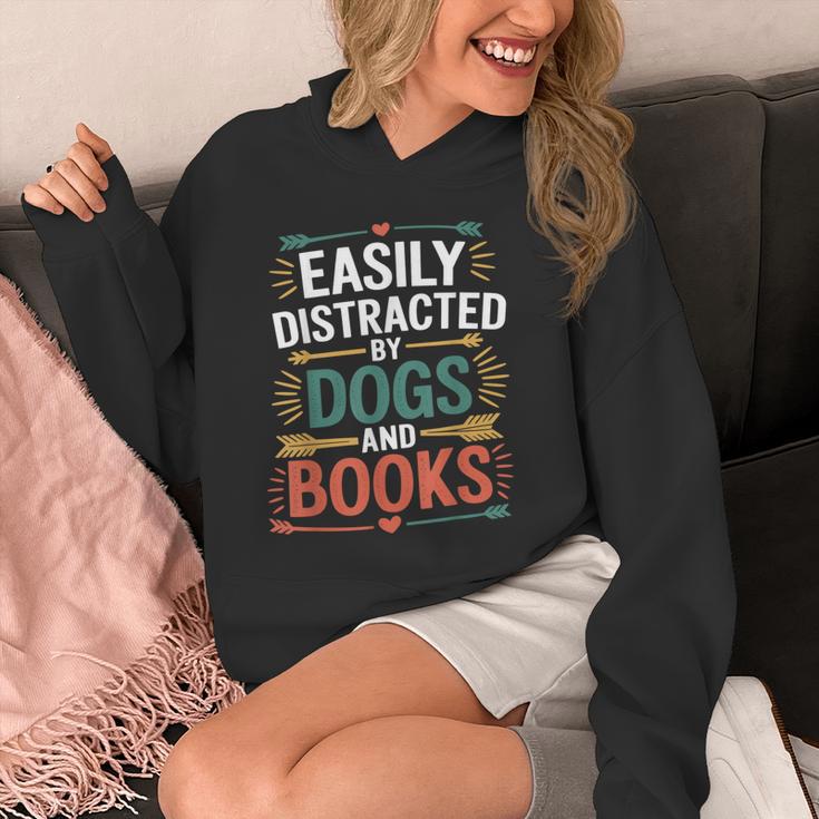 Pet Lover Joke Easily Distracted By Dogs And Books Men Unisex Hoodie