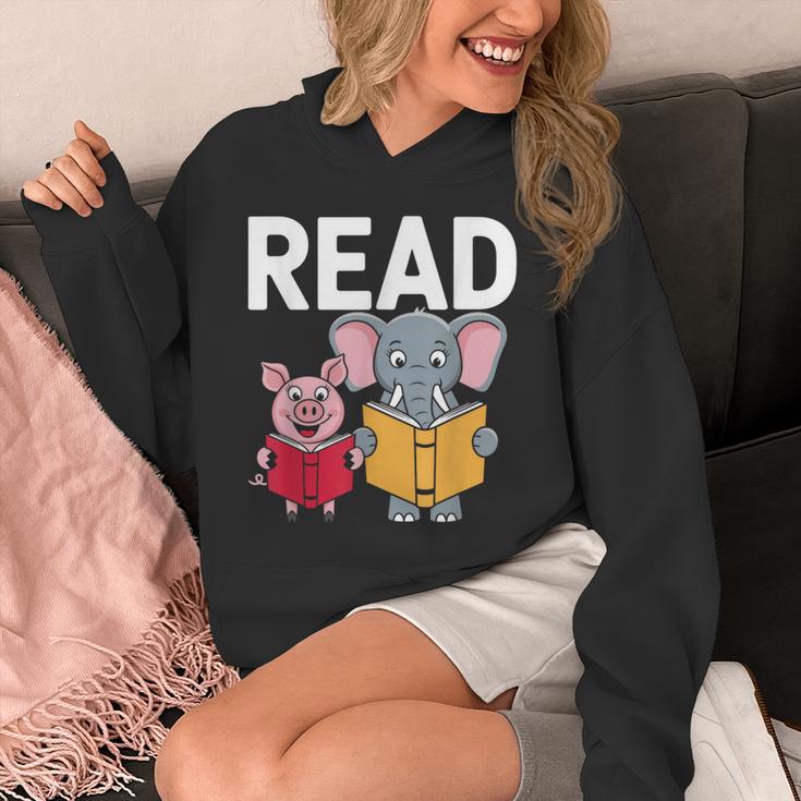 Pig Elephant Reading Cute Book Lover Bookworm Boys Girls Kid Unisex Hoodie Pig Elephant Reading Cute Book Lover Bookworm Boys Girls Kid Unisex Hoodie