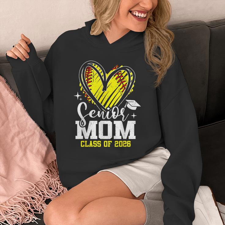 Proud Senior Mom Class Of 2026 Softball Graduation Heart Unisex Hoodie