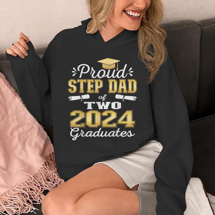 Proud Step Dad Of Two 2024 Graduate Class 2024 Graduation Unisex Hoodie