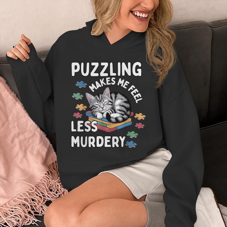 Puzzling Makes Me Feel Less Murdery Introvert Puzzle Cat Unisex Hoodie Puzzling Makes Me Feel Less Murdery Introvert Puzzle Cat Unisex Hoodie