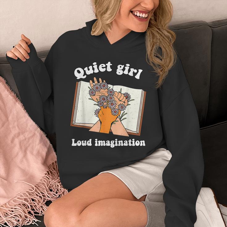 Quiet Girl Loud Imagination Book Lover Bookworm Reader Unisex Hoodie