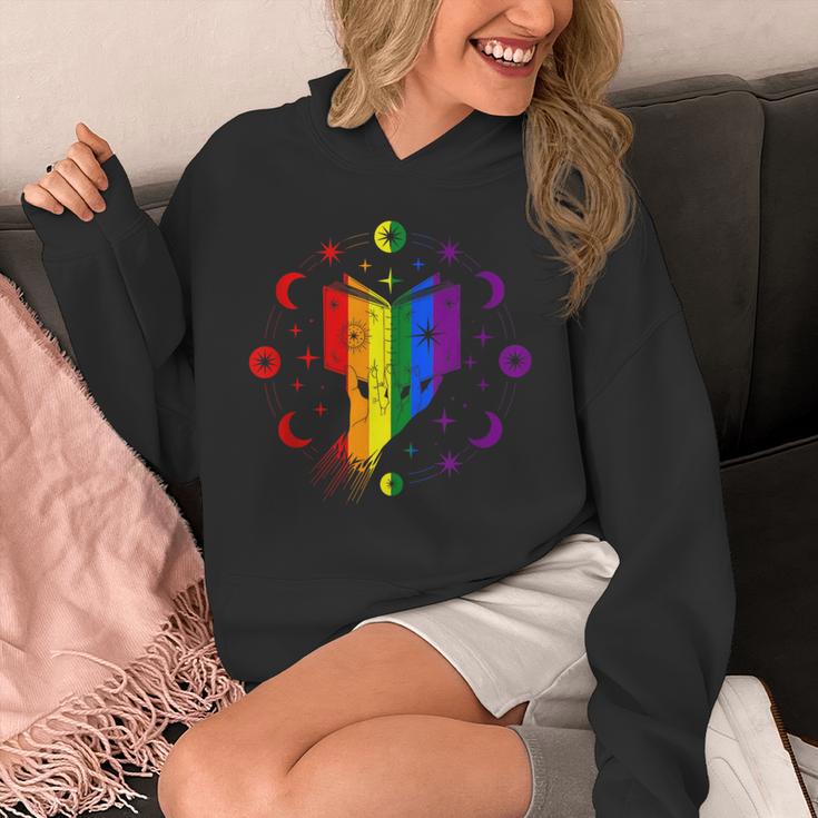 Rainbow Book With Stars And Moon Phases Gay Pride LGBT Unisex Hoodie