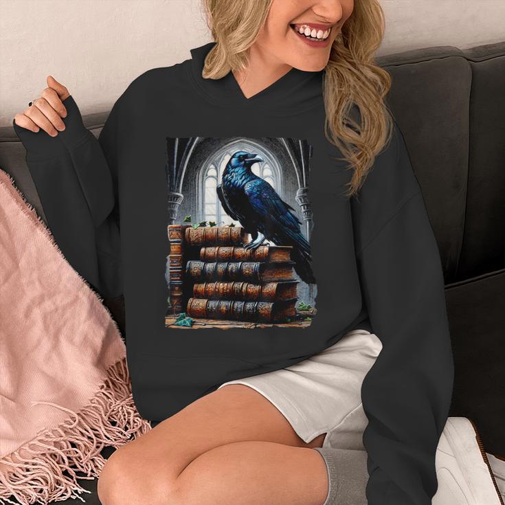 Raven On A Stack Of Books Wisdom Of Odin Unisex Hoodie